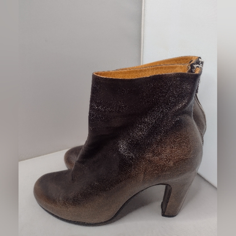 Officine Creative Women High Heel Booties Leather 40 Zipper Back Made In Italy